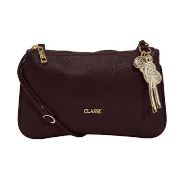 Imagem de Bolsa Feminina Tiracolo Pequena Classe Couro, Chocolate