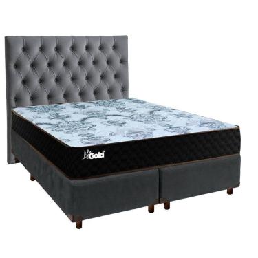 Imagem de Kit Cabeceira + Cama Box + Colchão Casal Molas Ensacadas Life Gold Paropas