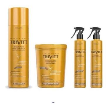 Imagem de Trivitt Shampoo 1L + Máscara 1Kg +02 Fluidos Escova Itallian