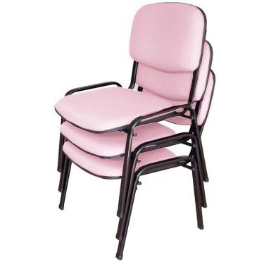 Imagem de 03 Cadeiras para Auditórios Linha Hotel Auditório Rosa