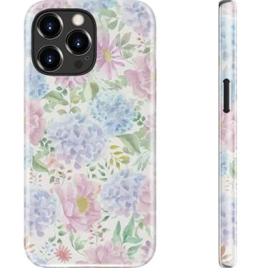 Imagem de Goodon Capa para iPhone 13 Pro - Carregamento sem fio - Capa rígida de camada dupla e capa de silicone - Capa protetora para celular com lindos designs de flores silvestres para mulheres - Sonho