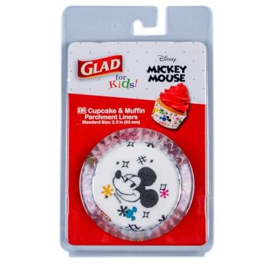 Imagem de Glad Forros para cupcake e muffin da Disney Mickey e seus amigos para crianças, copos de pergaminho, seguro para forno, fácil de liberar, cores que não desbotam, tamanho padrão 6,3 cm, 32 unidades