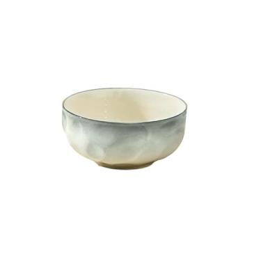 Imagem de Conjunto de pratos cinza claro de pedra colorida Underglaze utensílios de mesa domésticos de cerâmica simples - tigela de sopa de macarrão de 15 cm