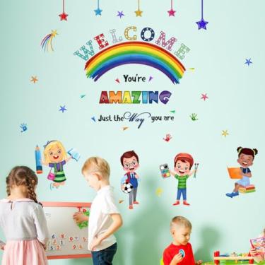 Imagem de Adesivos de parede inspirados para crianças coloridas - Design de mãos pequenas mudam o mundo com impressões manuais, respingos de tinta e giz de cera (Estilo3)