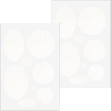 Imagem de Pndeyo 16 peças de remendos de jaqueta acolchoada, adesivo autoadesivo de reparo de tecido de nylon, adesivo oval redondo à prova d'água para casacos, roupas, tendas, sacos de dormir, calças de esqui,