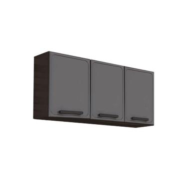 Imagem de Armário De Cozinha Modulado Estilo 7008 C/ 3 Portas Cinza/grafite - Bertolini