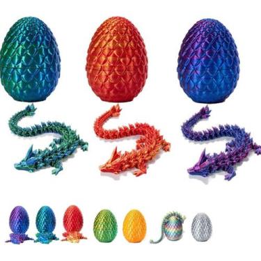 Imagem de Ovo de dragão impresso em 3D Fidget Toy SANTIFY com dragão no interior