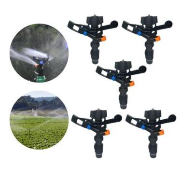 Imagem de Kit 5 Aspersor de Impacto 360º - Irrigação Potente até 30m 1/2 Horta, 