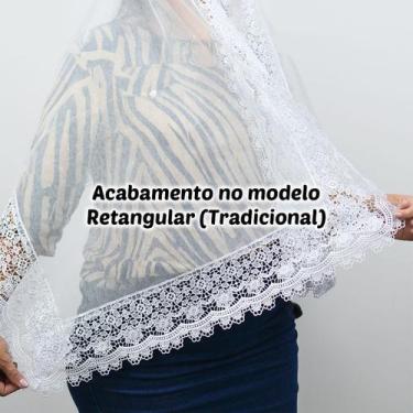 Imagem de Véu Ccb Adulto Renda Larga Floral Congregação Cristã (Rebeca) - Centra