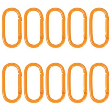 Imagem de 10 peças de anéis ovais de liga marrom arenoso para portão de mola, gancho de escalada, clipes de pressão, fechos de bloqueio, fivelas para chaveiros, mochila, chaves de carro, artesanato, 50 x 25 mm