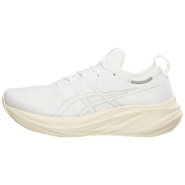 Imagem de ASICS Tênis de corrida masculino Gel-Nimbus 26, Branco/Branco, 43