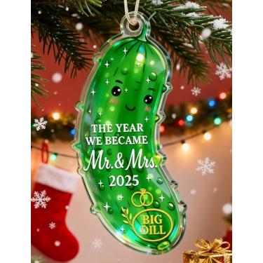 Imagem de MAMAGIFTREE Enfeite de Natal 2025, presentes de casamento para casais, presentes de chá de panela, ideias de casamento para noivas recém-casadas, presente de cristal para recém-casados, presente de