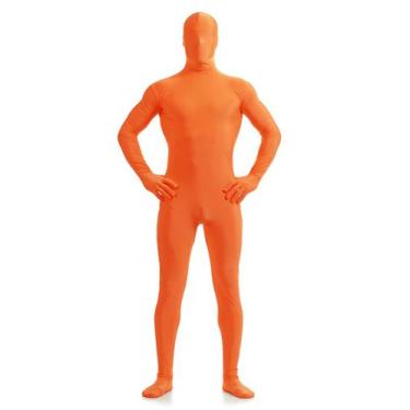 Imagem de Fantasia de macacão ATHX Spandex Halloween Cosplay para adultos laranj