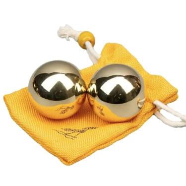 Imagem de Bolas de exercício de cobre para terapia de mão, bolas de latão de 3,8 cm, fortalecem os dedos e aderência, ferramentas manuais portáteis para alívio de estresse e fitness