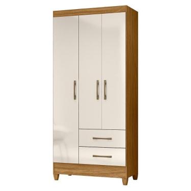 Imagem de Guarda Roupa Solteiro Lima 3 Portas E 2 Gavetas Freijó-off White - Moval Freijó-off White