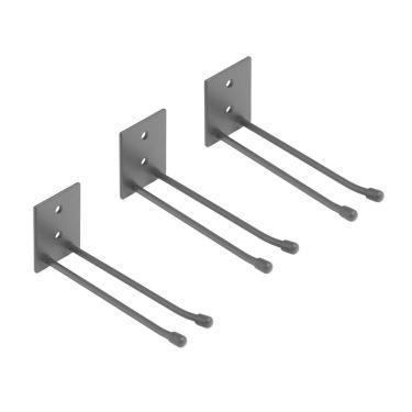 Imagem de Kit 3 Suportes de Parede 30cm Organizador Multiuso para Rodos e Vassouras 21 Lugares - NV803PR