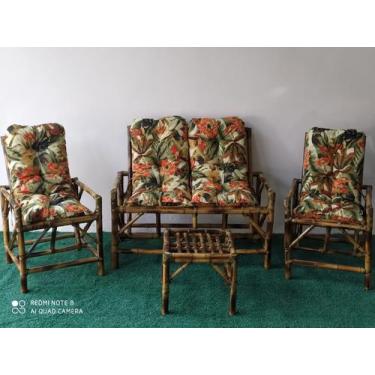 Imagem de Conjunto De Cadeiras De Bambu Para Jardim Com Mesa De Centro - A Varan