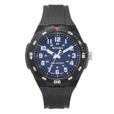 Imagem de Miykon Relógios masculinos analógicos de mergulho esportivos pretos – Relógio impermeável 100 m com bisel giratório, relógio tático do exército suíço com horário militar – Resina leve à prova de