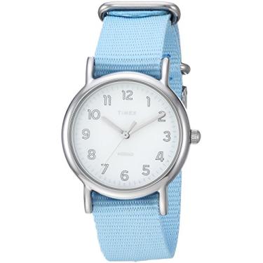 Imagem de Timex Relógio feminino Weekender 31 mm, Azul/prateado