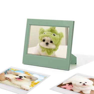 Imagem de WOGOZAN Moldura ampla para Fujifilm Wide/Wide EVO/Wide 400/300/210, molduras clássicas de 8,4 x 11,3 cm para tela de mesa (verde) (1 pacote)