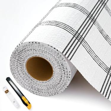 Imagem de Forro de gaveta e prateleira, forros de armário de cozinha não adesivos, papel de prateleira antiderrapante, impermeável, lavável, engrossado para cômoda, prateleira de despensa, protetor de banheiro