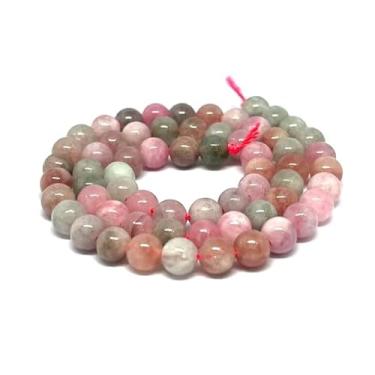 Imagem de Fio de Pedras Naturais 6mm Lapidadas para Pulseiras e Colares Contas para Artesanato e Bijuterias (Mix de Calcedônia)