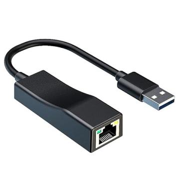 Imagem de FINEANDENG Adaptador Ethernet USB2.0 para RJ45 USB-A para RJ45 fêmea plugue adaptador de rede Ethernet para laptops, computadores de mesa, roteadores, caixas de TV, etc. (23,5 cm) (USB-A 2.0)