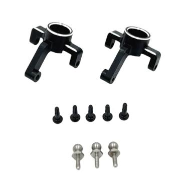 Imagem de oshhni 2x Braço de Direção Dianteiro RC 1:24, Copos de Direção Dianteiros, Peças de Reposição para Acessórios DIY, Resistentes para Carro de Modelismo RC, Preto E Prata