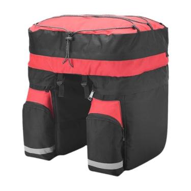 Imagem de rockible Bike Pannier Bicycle traseiro Bolsa de banco de banco traseira Bolsa de bicicleta para bicicleta de estrada, Vermelho