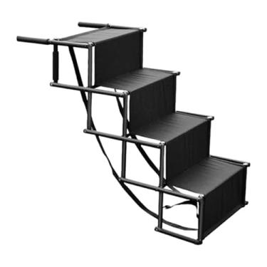 Imagem de Ioensy Rampa para cães em veículos, estrutura de 4 degraus, suporta até 165 libras, acessório dobrável para animais, Preto sem padrão