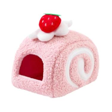 Imagem de predolo Casinha para Hamster, Porquinho-da-Índia, Cama em Caverna, Casinha Aconchegante para Pequenos Animais de Estimação, Fofo de Inverno para, Rosa