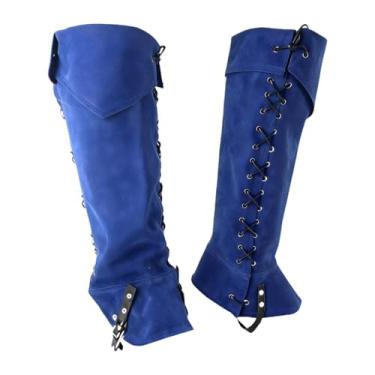 Imagem de IEUDNS para botas de pirata, polainas medievais para festas temáticas e convenções de anime, Azul