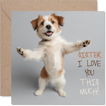Imagem de Stuff4 Cartão de aniversário da irmã - Pawfect! - Cartão de feliz aniversário para irmã do irmão irmão, cartões comemorativos para amantes de cães de 14 cm
