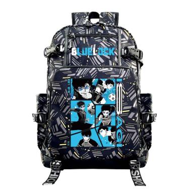 Imagem de Mochila Blues Locks Isagis Yoichis Anime School 35x20x47cm