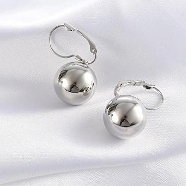 Imagem de Acessório de fivela de orelha, brincos de gota, joias, brincos de argola, presentes (prata)