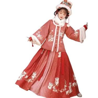 Imagem de Hhsdyl Vestido Hanfu Chinês Feminino Roupas Tradicionais Antigas Vestido Tradicional Chinês Princesa,Red,M