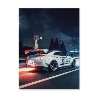 Imagem de HouLaiZhe Esportes Japoneses Jdm R34 Carro Spitfire Posters Tela Estética Sala Decoração de Parede Impressões Galeria Sala Decoração de Parede para Quarto Sala de Estar Escritório 18 x 24 polegadas