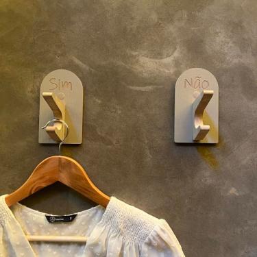 Imagem de 10 Ganchos Provador de loja Sim Não Capela Arco Cinza Premium Boho