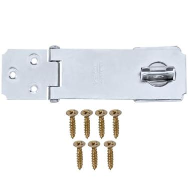 Imagem de Dobradiça Porta Cadeado Fecho Trinco Zincado 9,5cm Para Portão Gaveta Armário | Silvana