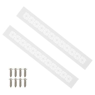 Imagem de PATIKIL Capa de ventilação de porta de 35 x 5 cm, capa de ventilação de grade de alumínio resistente com parafusos de montagem para porta de guarda-roupa de armário, cinza claro