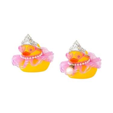 Imagem de Decoração De Carro Em Forma De Pato De Borracha Com Vestido, Óculos De