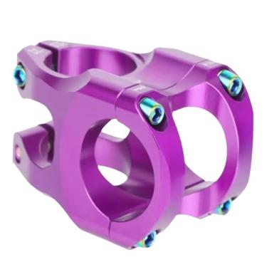 Imagem de Mesa de guidão Power Stem para mountain bike, 35 mm de comprimento, 0 graus, para bicicleta de estrada, 31,8 mm de comprimento, compatível com guidões de bicicleta de 31,8 mm.(HA35 Purple)