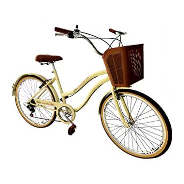 Imagem de Bicicleta Aro 26 Retrô Vintage Freios Alumínio Aro Aero Bege