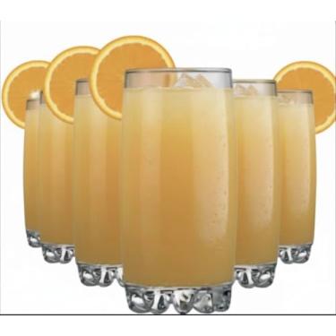 Imagem de Jogo de Copos com 6 Peças Long Drink 385ml Vidro Cristalino Elegante Luxo Para Água, Suco, Refrigerante