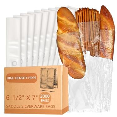 Imagem de Marspark 2000 peças de sacos de prata Hdpe 8,5 cm x 25,4 cm - Sacos de sela com fecho superior com perfuração para armazenamento de alimentos, queijo, padaria, comida para viagem