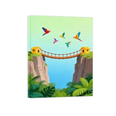 Imagem de Pôster paisagem - Ponte Papagaio - Impressões em Tela - Imagem Moderna Natureza para Sala de Estar Decoração 50x65cm Tela Embrulhada