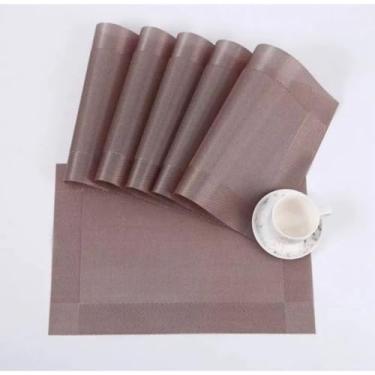 Imagem de Kit 6 Jogo Americano Antiderrapante 45x30cm – Lugar Americano Mesa Jantar Fácil de Limpar (Bronze)