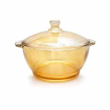 Imagem de Tigela de Vidro Âmbar com Tampa 800ml Redonda Bowl Multiuso para Servir Armazenar Alimentos e Decoração de Mesa PREMIUM