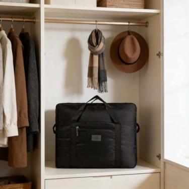 Imagem de Bolsa de viagem de grande capacidade, organizador dobrável, bolsa durável, bolsa de viagem multiuso, armazenamento impermeável para roupas, roupas de cama e muito mais (preto)