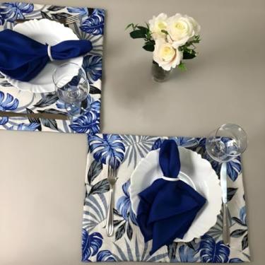 Imagem de Jogo Americano 6 Peças Mesa Posta Café da Manhã Jantar Guardanapo Porta-Guardanapo Elegante (JA016)